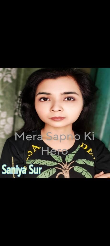 Singer Saniya Sur in the music poster for Mera Sapno Ki Hero